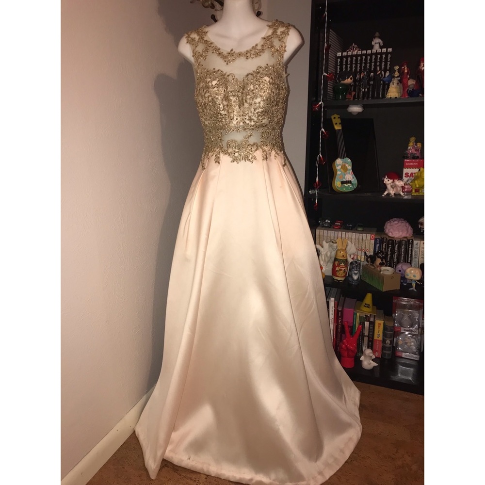 B Darling Gold Prom Dress 1/2